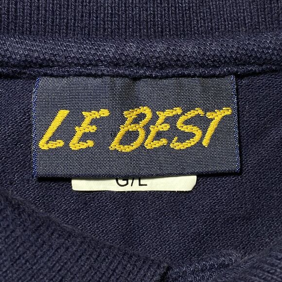 Vintage Le Best Cancun Embroidered Men’s Size Large Navy Blue Short Sleeve Polo - Picture 10 of 11